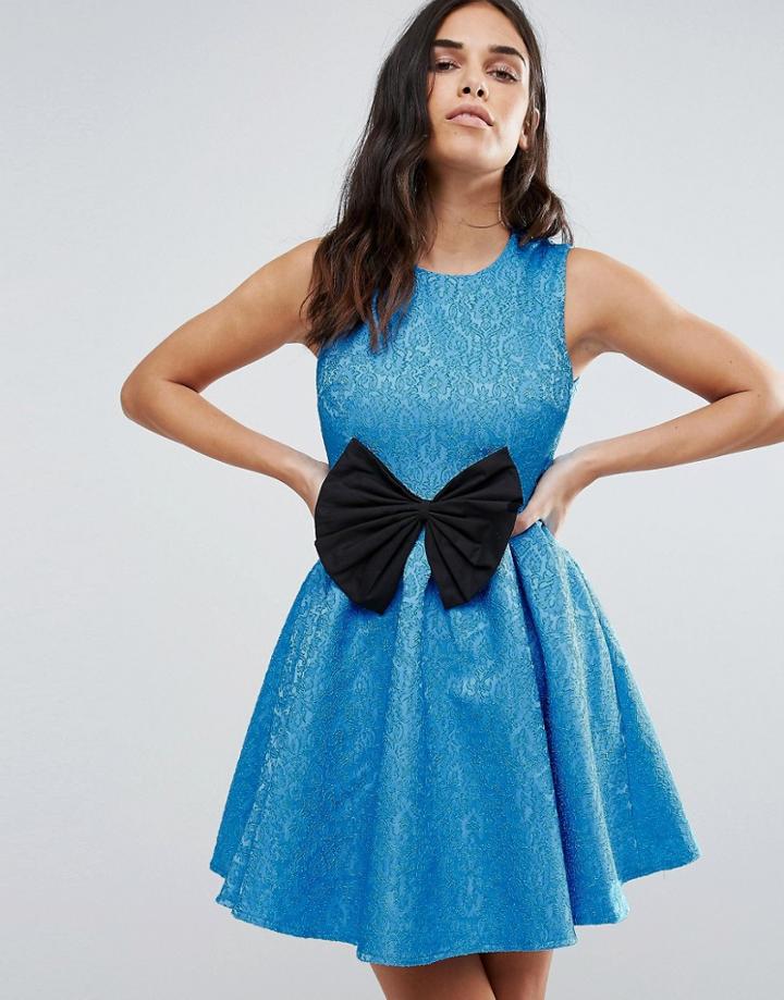 Madame Rage Bow Dress - Blue
