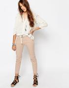 Pull & Bear Chino With Belt - Pink
