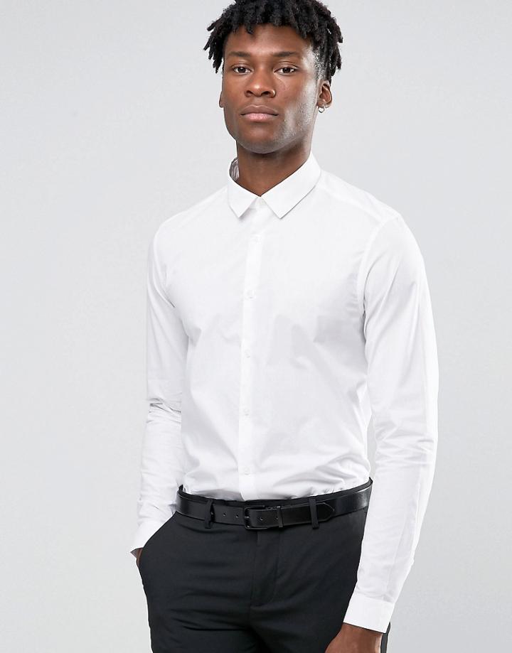 Asos White Shirt In Cotton In Regular Fit - White