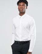 Asos White Shirt In Cotton In Regular Fit - White