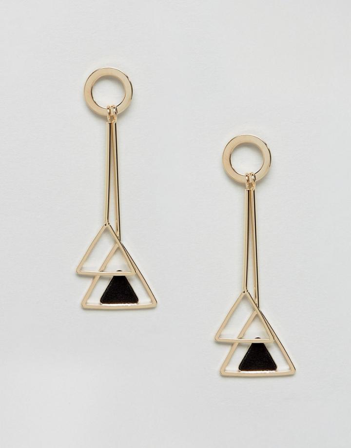 Ashiana Double Geo Drop Earrings - Gold