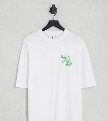 Collusion Oversized T-shirt With Lovely Day Print In White