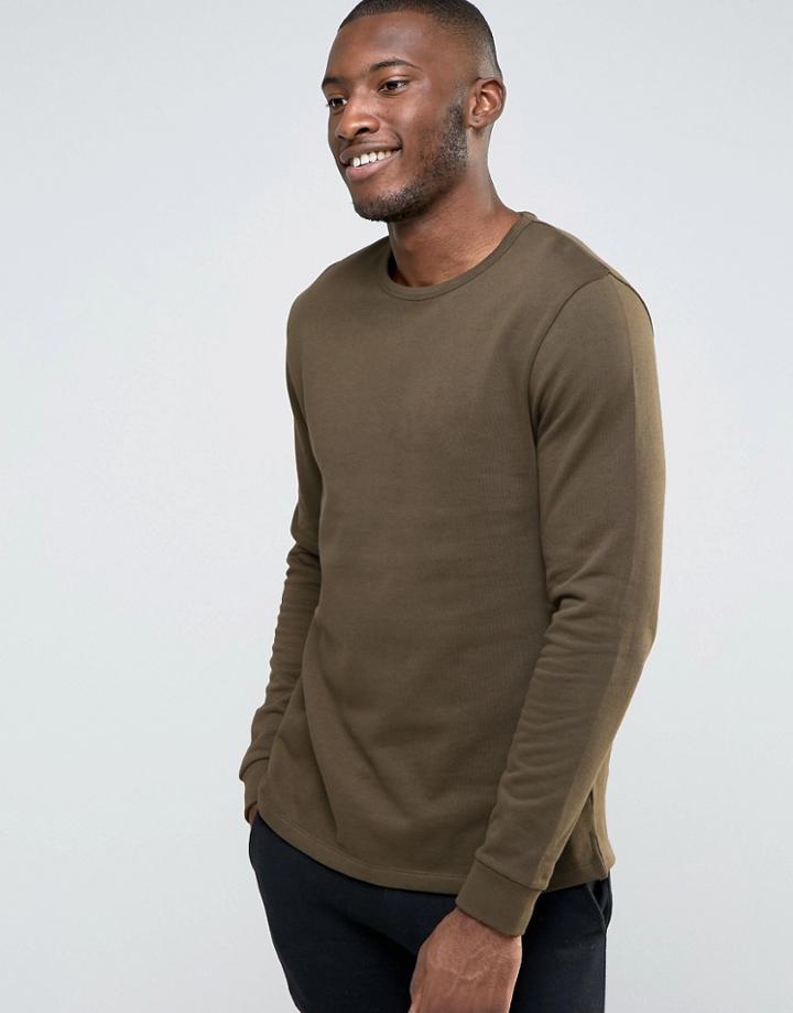 Asos Sweatshirt In Khaki - Green
