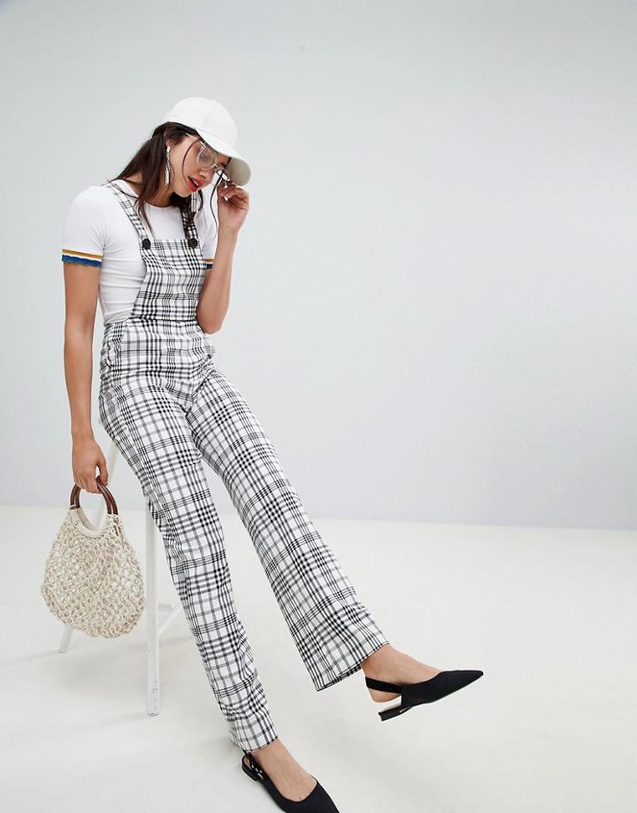 Stradivarius Check Print Overalls - Multi