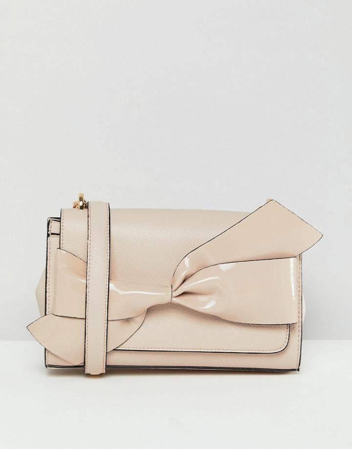 Dune Blush Bow Detail Chain Cross Body Bag - Pink
