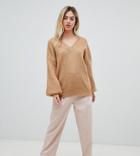Micha Lounge Relaxed V-neck Sweater-beige