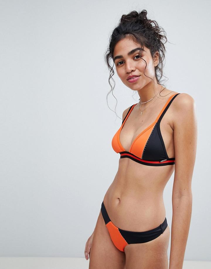 Free Society Orange Zig Zag Triangle Bikini Top - Multi