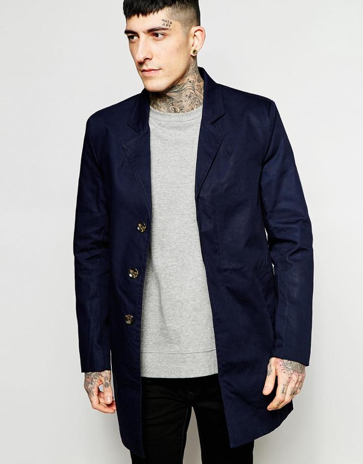 Only & Sons Overcoat - Navy