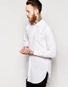 Asos Shirt In Super Longline With Long Sleeve - White