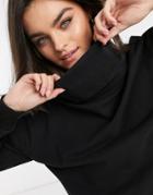 Asos Design Structured High Neck Cozy Sweatshirt In Black