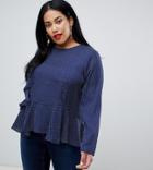 Lost Ink Plus Swing Top In Polka Dot - Blue