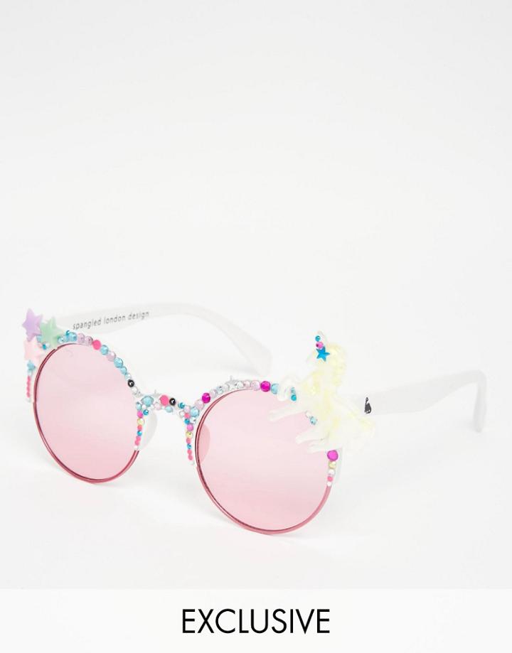 Spangled Unicorn Sunglasses In White