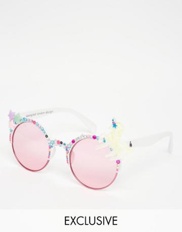 Spangled Unicorn Sunglasses In White