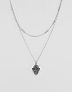 Asos Vintage Style Cupid Necklace - Silver