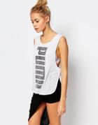 Puma Drop Arm Hole Tank With Front Logo - White