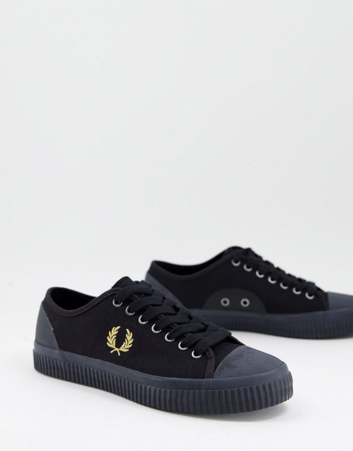 Fred Perry Hughes Low Canvas Sneakers In Black