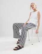 Asos Mix And Match Jumpsuit With Wide Leg And Peplum - Multi