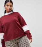 Asos Design Curve Sweatshirt In Color Block - Multi