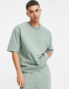 Topman Organic Cotton Short Sleeve Sweat In Green - Part Of A Set