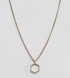 Made Cut Out Hexagon Pendant Necklace - Gold