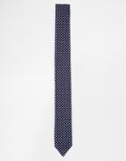 Reclaimed Vintage Polka Dot Skinny Tie In Navy - Navy