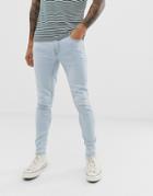 Only & Sons Skinny Fit Jeans In Light Wash - Blue