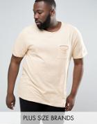 Another Influence Plus Raw Edge Slub Pocket T-shirt - Stone