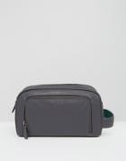 Ted Baker Toiletry Bag In Leather - Gray