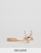 Simon Carter Stag Tie Bar In Rose Gold Exclusive To Asos - Gold