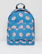 Mi-pac Backpack With Doughnut Print - Blue