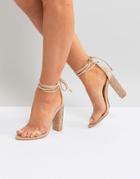 Public Desire Fatale Sparkle Heeled Sandals - Beige