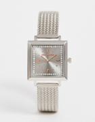 Steve Madden Womens Square Watch With Gray Dial - Silver