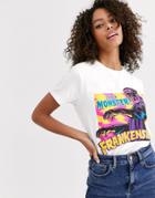 Asos Design T-shirt Frankenstein Print In Organic Cotton