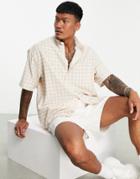 Asos Design Boxy Oversized Shirt In Pink Check