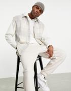 Topman Sleeveless Check Shirt In Gray And Off White-purple