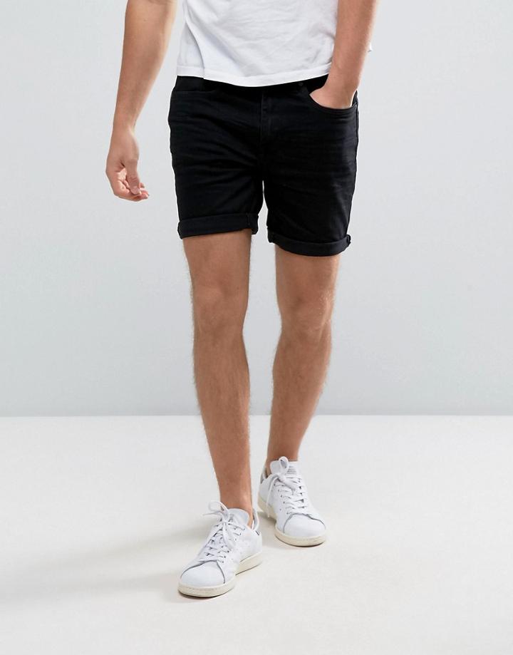 Casual Friday Denim Shorts In Black - Black