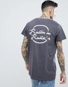 Rollas Logo T-shirt With Back Print - Black