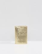 Asos Metallic Snake Passport Holder - Gold
