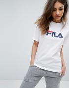 Fila Oversized Boyfriend T-shirt With Chest Logo - White