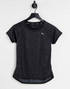 Puma Running T-shirt In Black Speckle Print