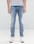 Nudie Thin Finn Slim Jeans Clear Contrast - Blue