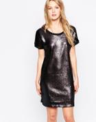 Object All Over Sequin Sweat Dress - Black