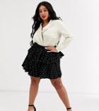 In The Style X Stephsa Plus Mini Ruffle Polka Dot Skirt