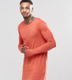 Underated Super Longline Long Sleeve T-shirt - Tan