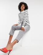 Gianni Feraud Roll Neck Sweater Blue And Cream Stripe-multi