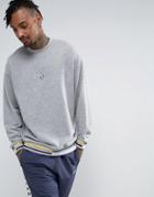Asos Oversized Sweatshirt With Tipped Ribs - Gray