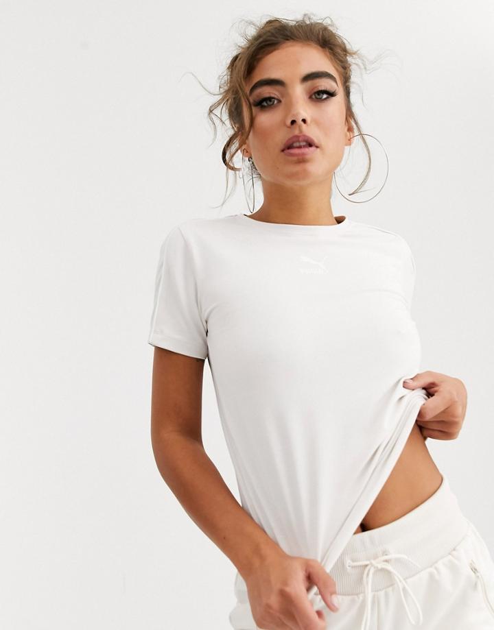 Puma Classics Tee In Beige