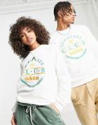 Adidas Originals 'sports Resort' Club Sweatshirt In White With Front Graphics
