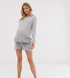 Asos Design Maternity Mix & Match Lounge Super Soft Brushed Short-gray