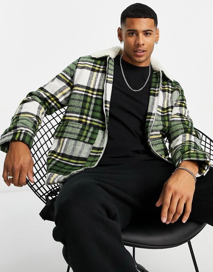 Another Influence Checked Jacket In Green